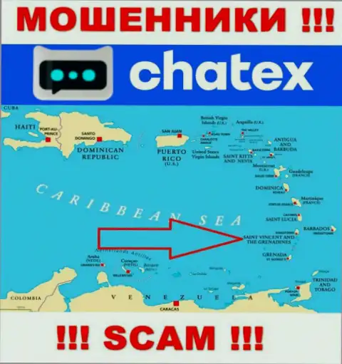Не верьте интернет-аферистам Чатекс Ком, так как они обосновались в оффшоре: Сент-Винсент и Гренадины