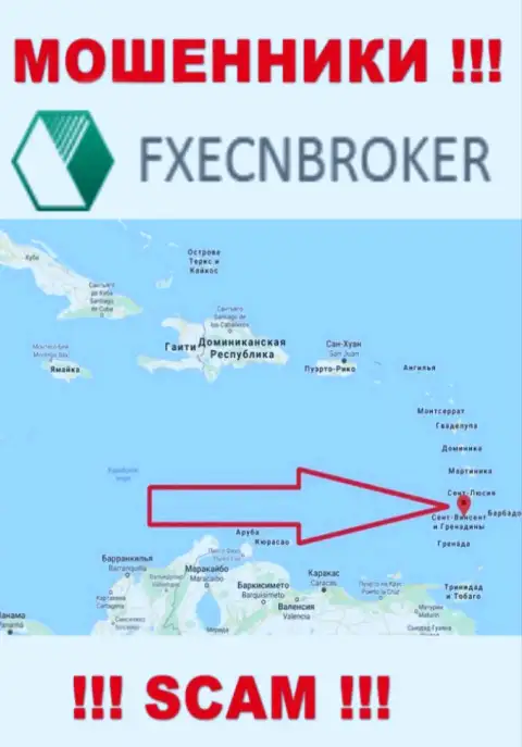 FXECN Broker - это АФЕРИСТЫ, которые зарегистрированы на территории - Сент-Винсент и Гренадины