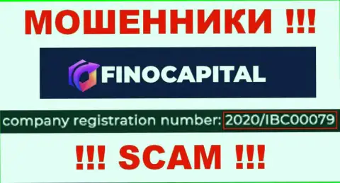 Компания Fino Capital указала свой номер регистрации на своем официальном web-портале - 2020IBC0007