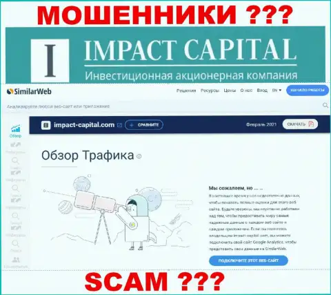 Абсолютно никакой инфы о веб-портале ImpactCapital Com на СимиларВеб нет