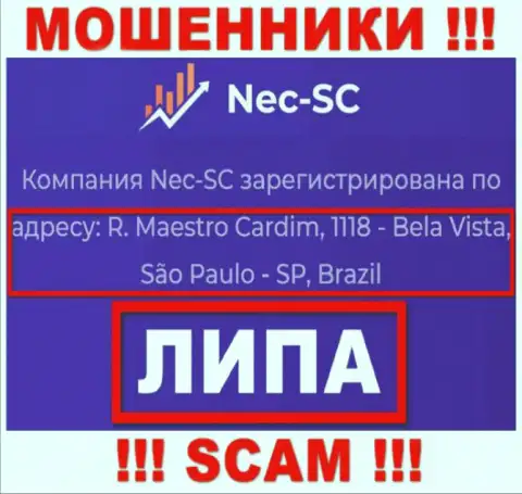 Где реально осела компания NEC SC неизвестно, информация на ресурсе обман
