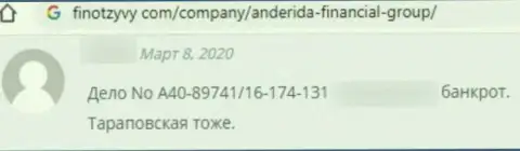 Высказывание об Anderida Group - отжимают вложения