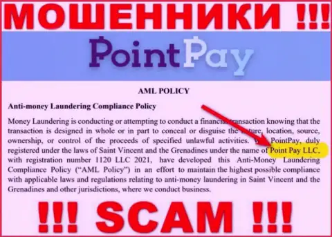 Компанией Point Pay LLC руководит Point Pay LLC - инфа с официального web-портала мошенников
