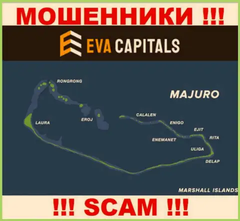 С ЕваКапиталс нельзя работать, адрес регистрации на территории Majuro, Marshall Islands