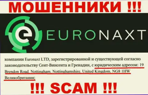 Официальный адрес организации EuroNax на ее сайте ложный - это ОДНОЗНАЧНО МОШЕННИКИ !!!