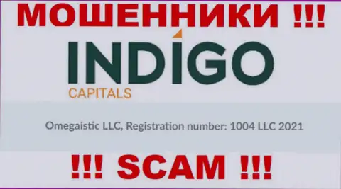 Номер регистрации еще одной жульнической организации Indigo Capitals - 1004 LLC 2021