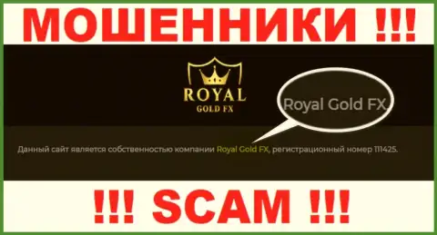 Юридическое лицо Роял Голд Фикс - это Royal Gold FX, именно такую информацию представили кидалы на своем сайте