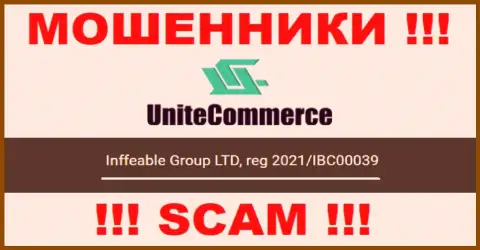 Inffeable Group LTD internet мошенников Юнит Коммерс было зарегистрировано под вот этим номером: 2021/IBC00039
