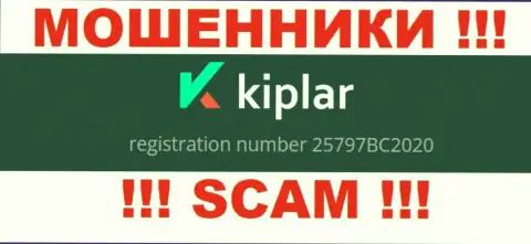 Регистрационный номер организации Kiplar Com, в которую накопления лучше не вводить: 25797BC2020