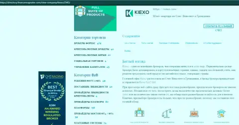 Материал о условиях для спекулирования Форекс дилингового центра Киехо, представленный на интернет-портале директори финансмагнатес Ком