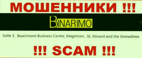 Binarimo - это internet мошенники !!! Спрятались в оффшорной зоне по адресу - Suite 3, ​Beachmont Business Centre, Kingstown, St. Vincent and the Grenadines и выманивают средства реальных клиентов