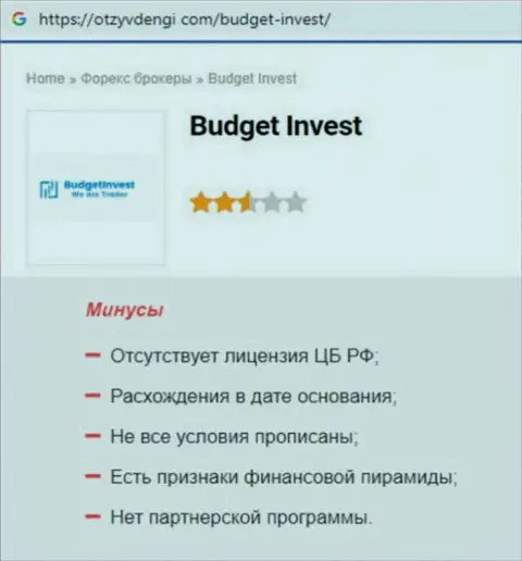 Обзор мошеннических комбинаций скам-конторы Budget Invest - это МОШЕННИКИ !!!