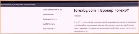 Создатель обзора сообщает об мошенничестве, которое постоянно происходит в Forex BY