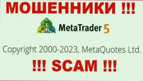 Юридическим лицом Мета Куотс Лтд считается - MetaQuotes Ltd