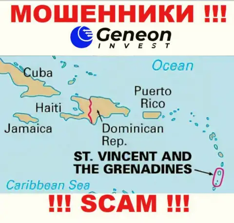 GeneonInvest находятся на территории - St. Vincent and the Grenadines, избегайте сотрудничества с ними